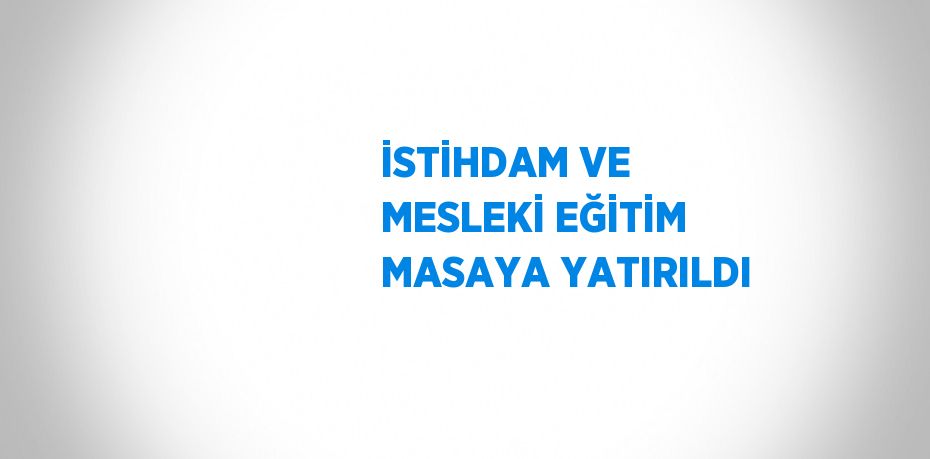 İSTİHDAM VE MESLEKİ EĞİTİM MASAYA YATIRILDI