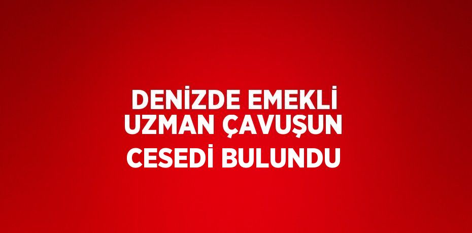 DENİZDE EMEKLİ UZMAN ÇAVUŞUN CESEDİ BULUNDU