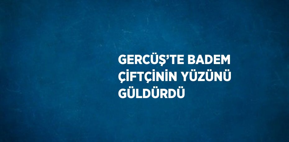 GERCÜŞ’TE BADEM ÇİFTÇİNİN YÜZÜNÜ GÜLDÜRDÜ