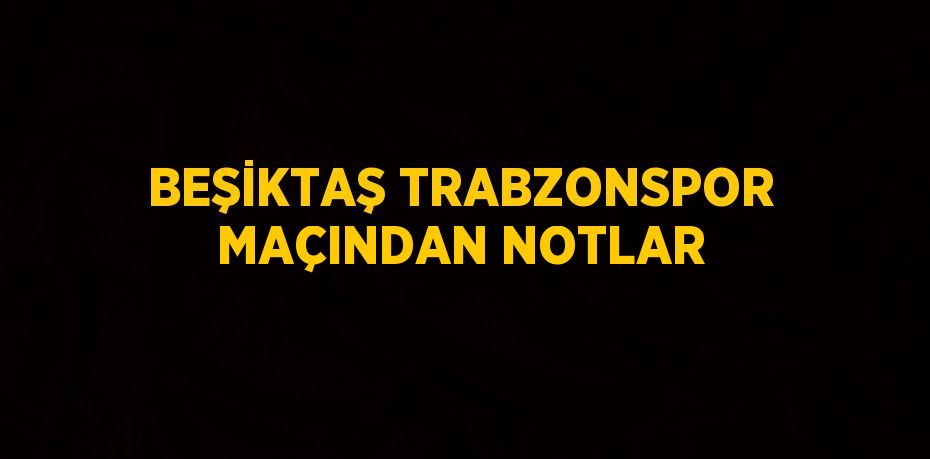 BEŞİKTAŞ TRABZONSPOR MAÇINDAN NOTLAR