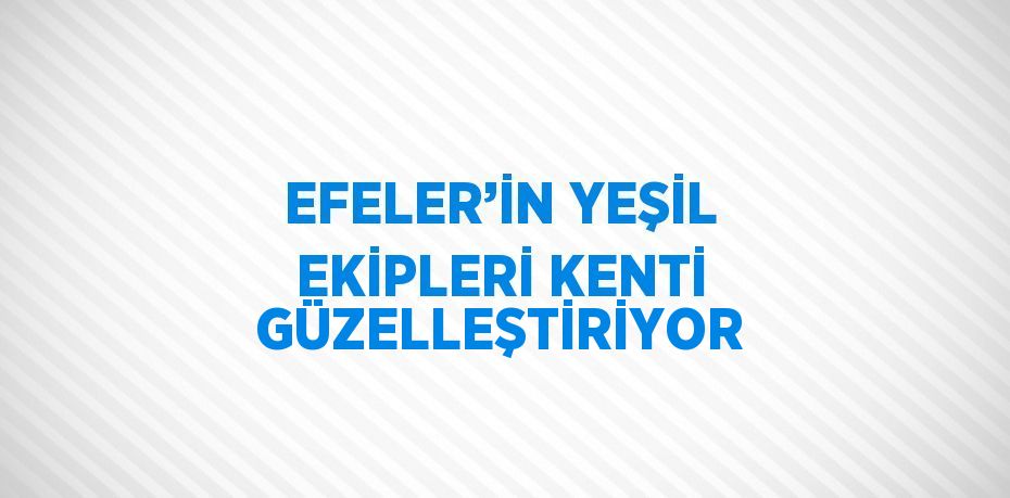 EFELER’İN YEŞİL EKİPLERİ KENTİ GÜZELLEŞTİRİYOR