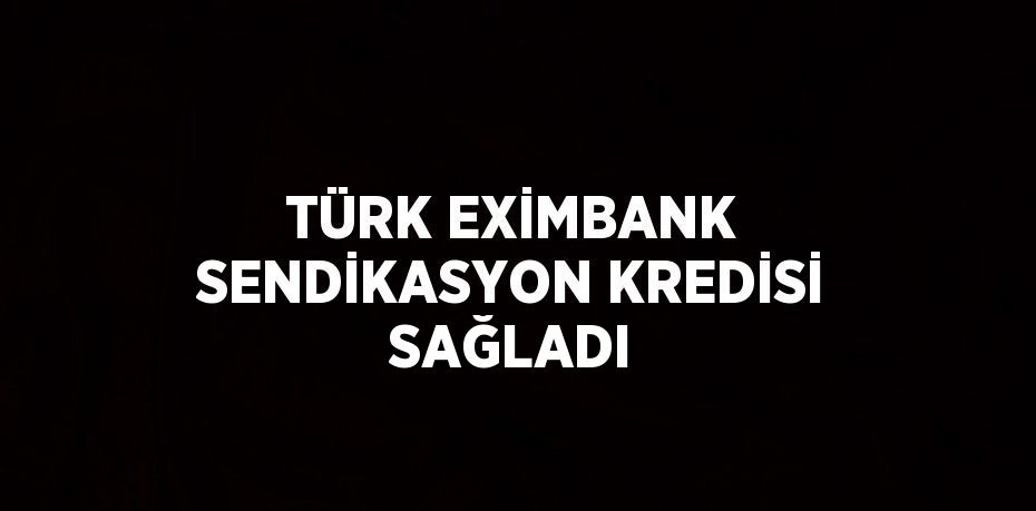 TÜRK EXİMBANK SENDİKASYON KREDİSİ SAĞLADI