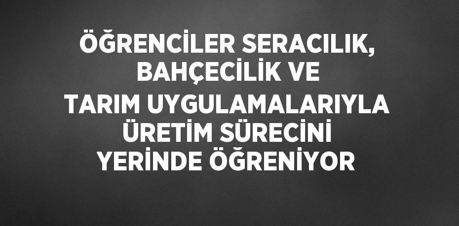 ÖĞRENCİLER SERACILIK, BAHÇECİLİK VE TARIM UYGULAMALARIYLA ÜRETİM SÜRECİNİ YERİNDE ÖĞRENİYOR