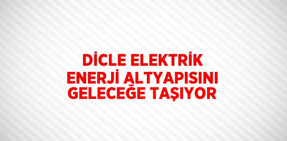 DİCLE ELEKTRİK ENERJİ ALTYAPISINI GELECEĞE TAŞIYOR