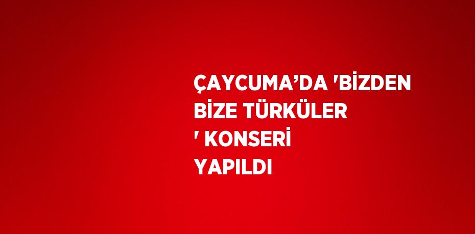 ÇAYCUMA’DA 'BİZDEN BİZE TÜRKÜLER ' KONSERİ YAPILDI