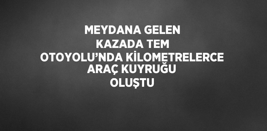 MEYDANA GELEN KAZADA TEM OTOYOLU’NDA KİLOMETRELERCE ARAÇ KUYRUĞU OLUŞTU