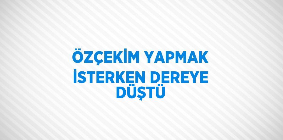 ÖZÇEKİM YAPMAK İSTERKEN DEREYE DÜŞTÜ