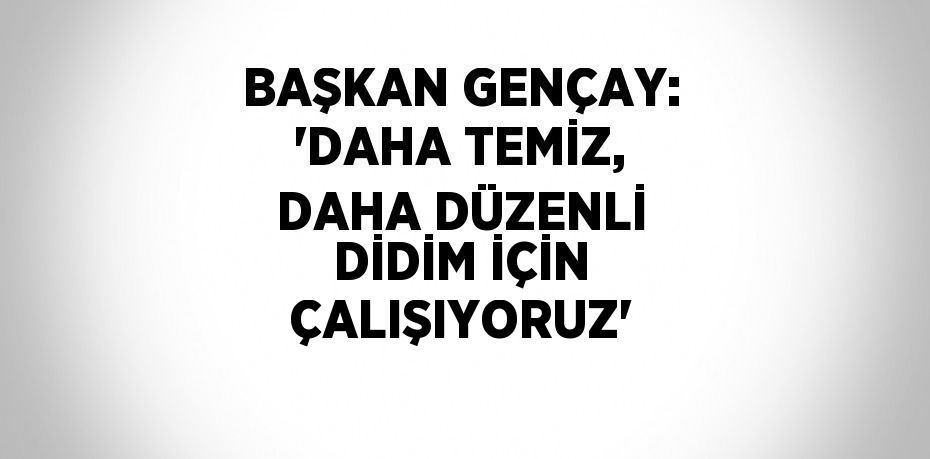 BAŞKAN GENÇAY: 'DAHA TEMİZ, DAHA DÜZENLİ DİDİM İÇİN ÇALIŞIYORUZ'