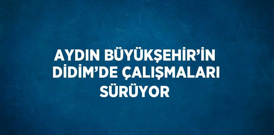 AYDIN BÜYÜKŞEHİR’İN DİDİM’DE ÇALIŞMALARI SÜRÜYOR