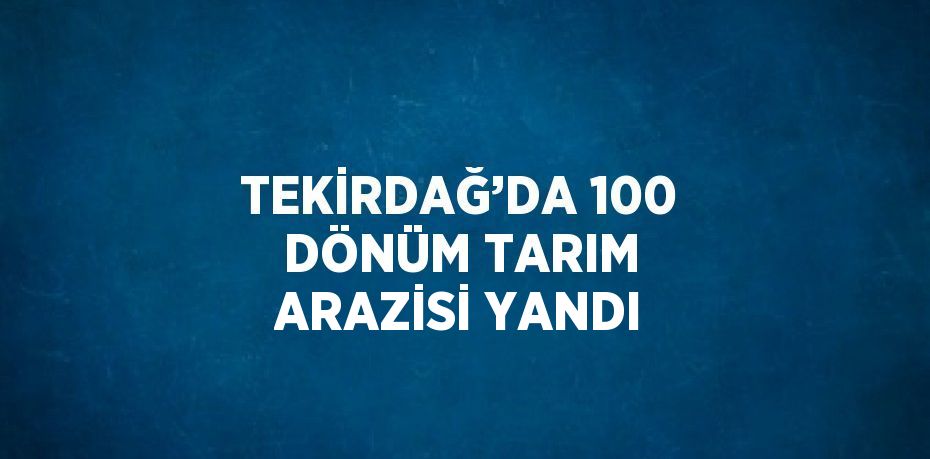 TEKİRDAĞ’DA 100 DÖNÜM TARIM ARAZİSİ YANDI