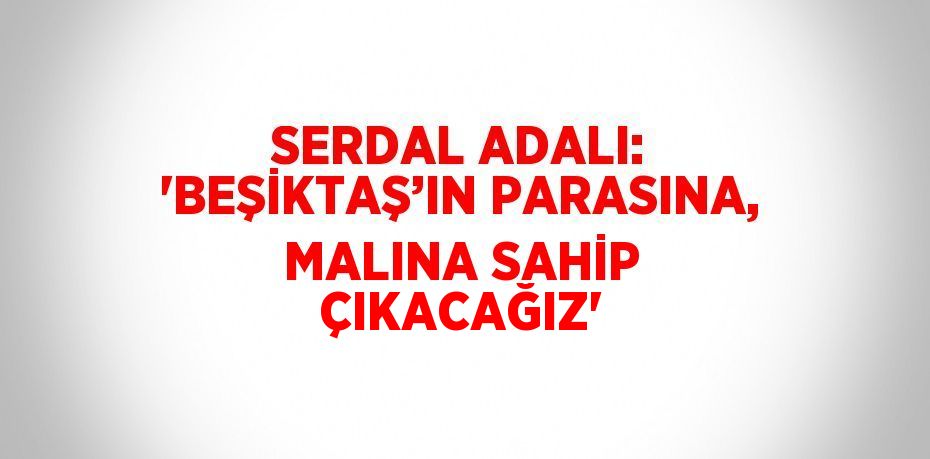 SERDAL ADALI: 'BEŞİKTAŞ’IN PARASINA, MALINA SAHİP ÇIKACAĞIZ'