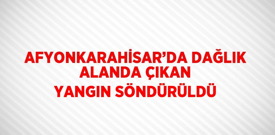 AFYONKARAHİSAR’DA DAĞLIK ALANDA ÇIKAN YANGIN SÖNDÜRÜLDÜ