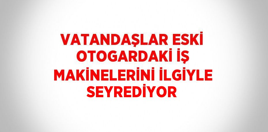 VATANDAŞLAR ESKİ OTOGARDAKİ İŞ MAKİNELERİNİ İLGİYLE SEYREDİYOR