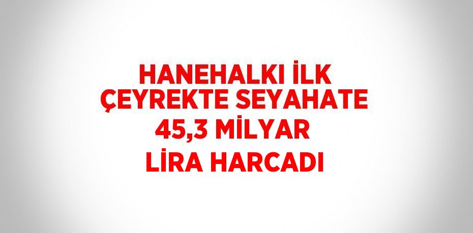 HANEHALKI İLK ÇEYREKTE SEYAHATE 45,3 MİLYAR LİRA HARCADI