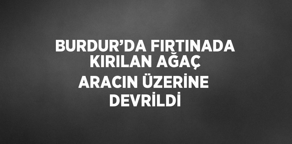 BURDUR’DA FIRTINADA KIRILAN AĞAÇ ARACIN ÜZERİNE DEVRİLDİ