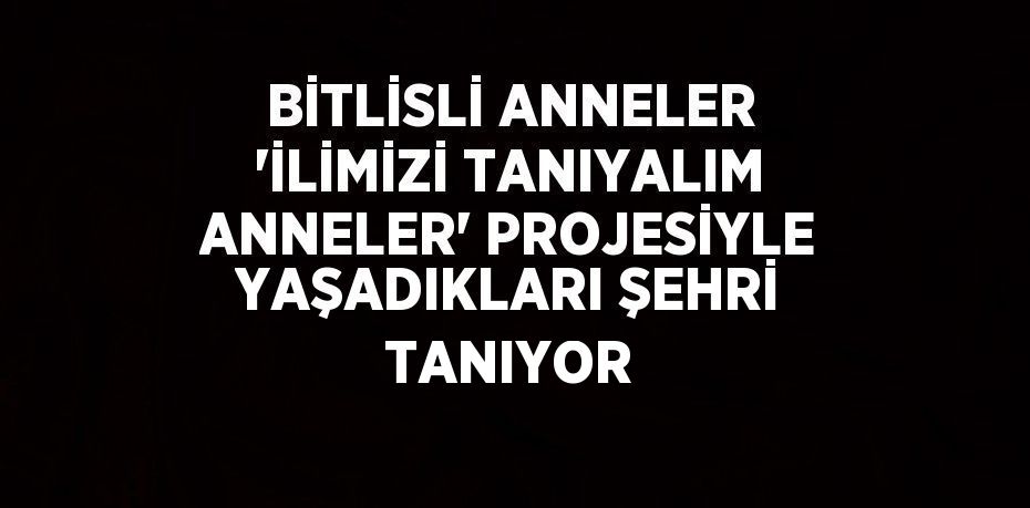 BİTLİSLİ ANNELER 'İLİMİZİ TANIYALIM ANNELER' PROJESİYLE YAŞADIKLARI ŞEHRİ TANIYOR