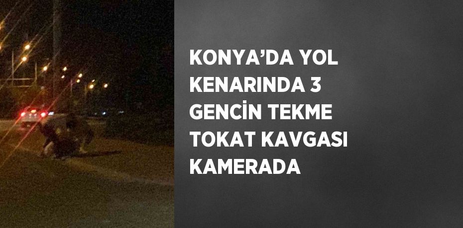 KONYA’DA YOL KENARINDA 3 GENCİN TEKME TOKAT KAVGASI KAMERADA