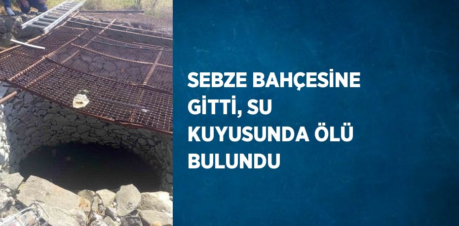 SEBZE BAHÇESİNE GİTTİ, SU KUYUSUNDA ÖLÜ BULUNDU