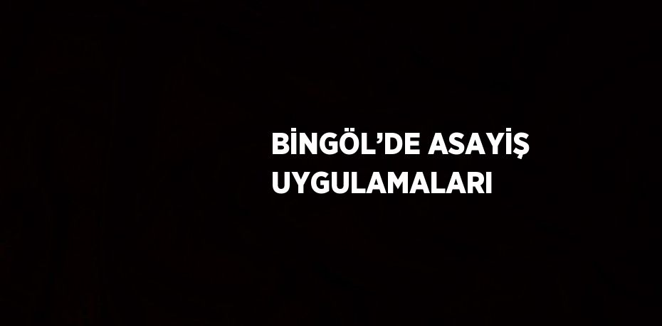 BİNGÖL’DE ASAYİŞ UYGULAMALARI