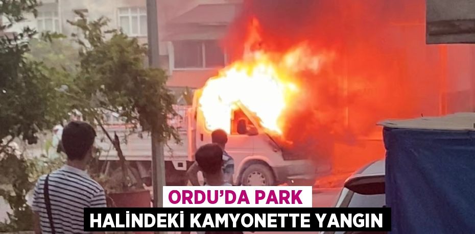 ORDU’DA PARK HALİNDEKİ KAMYONETTE YANGIN
