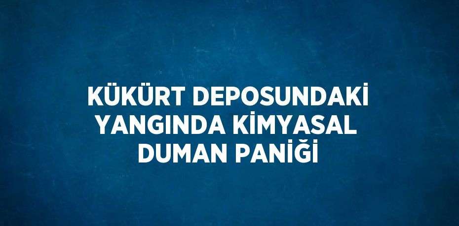 KÜKÜRT DEPOSUNDAKİ YANGINDA KİMYASAL DUMAN PANİĞİ