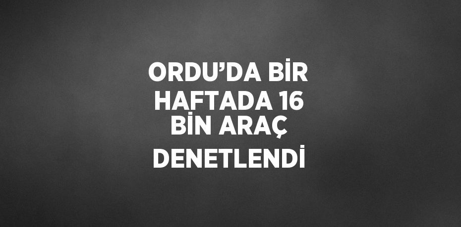 ORDU’DA BİR HAFTADA 16 BİN ARAÇ DENETLENDİ