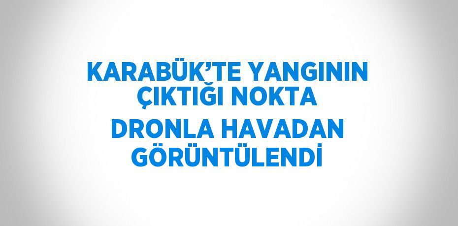 KARABÜK’TE YANGININ ÇIKTIĞI NOKTA DRONLA HAVADAN GÖRÜNTÜLENDİ
