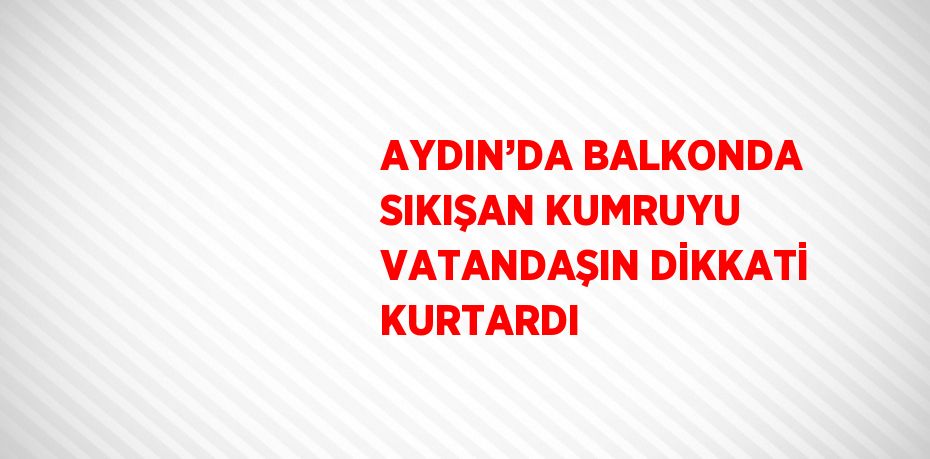 AYDIN’DA BALKONDA SIKIŞAN KUMRUYU VATANDAŞIN DİKKATİ KURTARDI