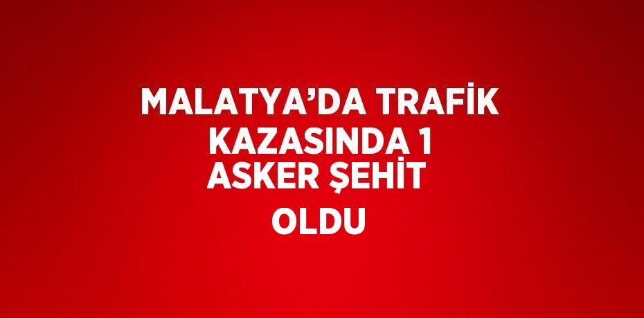 MALATYA’DA TRAFİK KAZASINDA 1 ASKER ŞEHİT OLDU