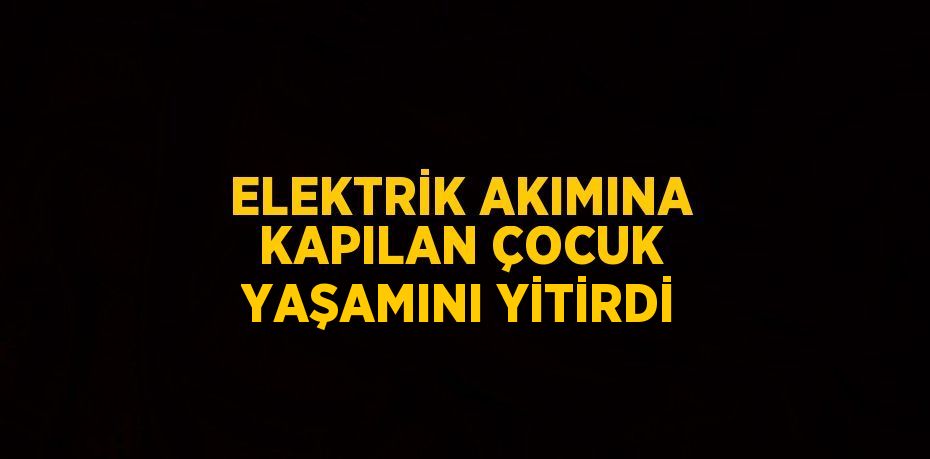 ELEKTRİK AKIMINA KAPILAN ÇOCUK YAŞAMINI YİTİRDİ