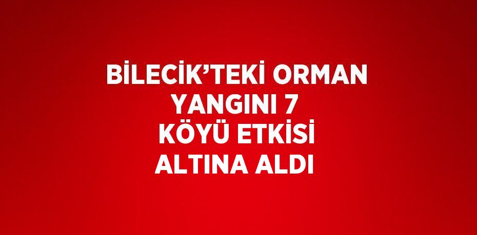 BİLECİK’TEKİ ORMAN YANGINI 7 KÖYÜ ETKİSİ ALTINA ALDI
