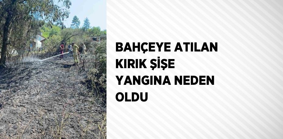 BAHÇEYE ATILAN KIRIK ŞİŞE YANGINA NEDEN OLDU