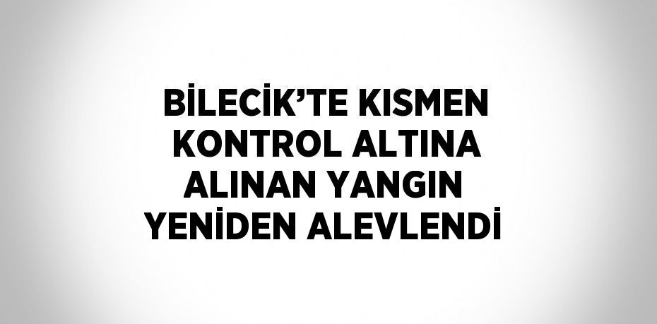 BİLECİK’TE KISMEN KONTROL ALTINA ALINAN YANGIN YENİDEN ALEVLENDİ