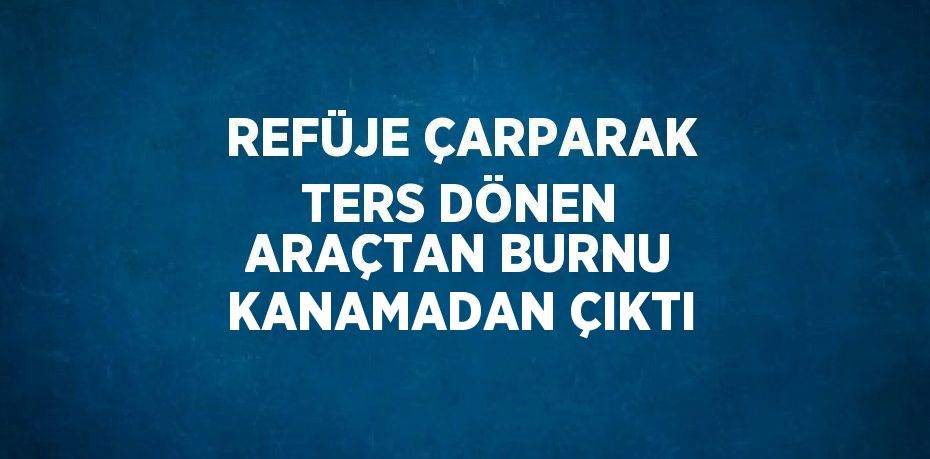 REFÜJE ÇARPARAK TERS DÖNEN ARAÇTAN BURNU KANAMADAN ÇIKTI