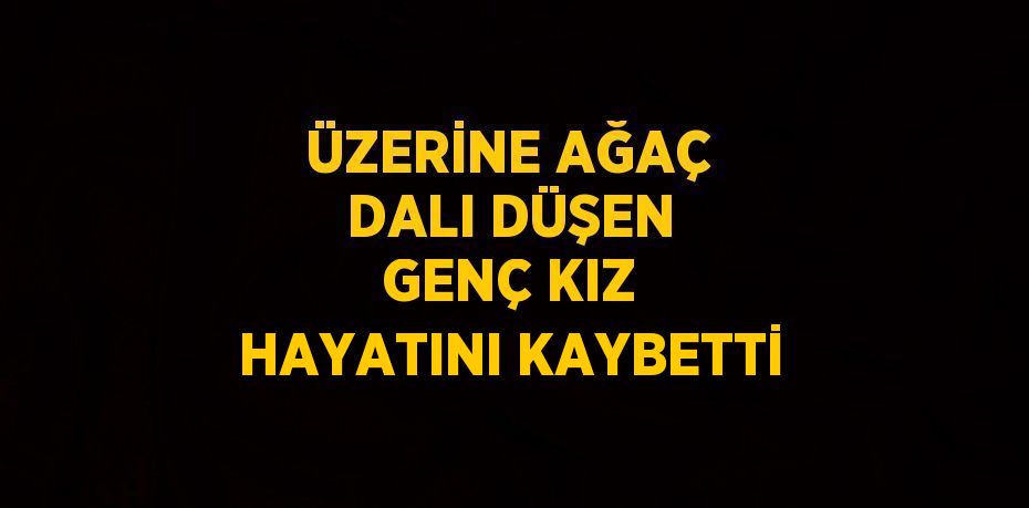 ÜZERİNE AĞAÇ DALI DÜŞEN GENÇ KIZ HAYATINI KAYBETTİ