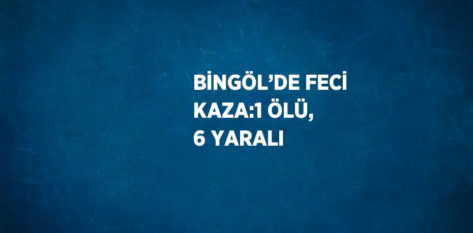 BİNGÖL’DE FECİ KAZA:1 ÖLÜ, 6 YARALI