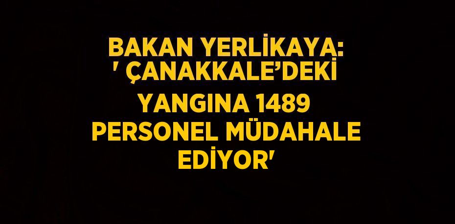 BAKAN YERLİKAYA: ' ÇANAKKALE’DEKİ YANGINA 1489 PERSONEL MÜDAHALE EDİYOR'