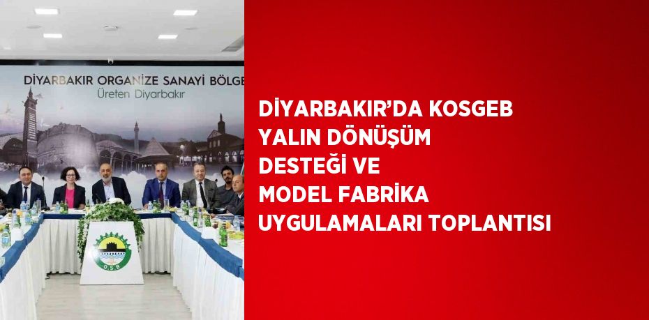 DİYARBAKIR’DA KOSGEB YALIN DÖNÜŞÜM DESTEĞİ VE MODEL FABRİKA UYGULAMALARI TOPLANTISI