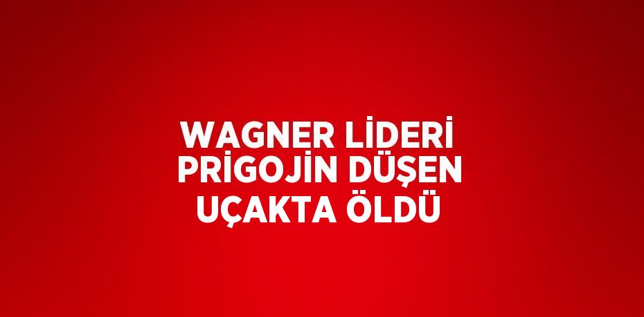 WAGNER LİDERİ PRİGOJİN DÜŞEN UÇAKTA ÖLDÜ