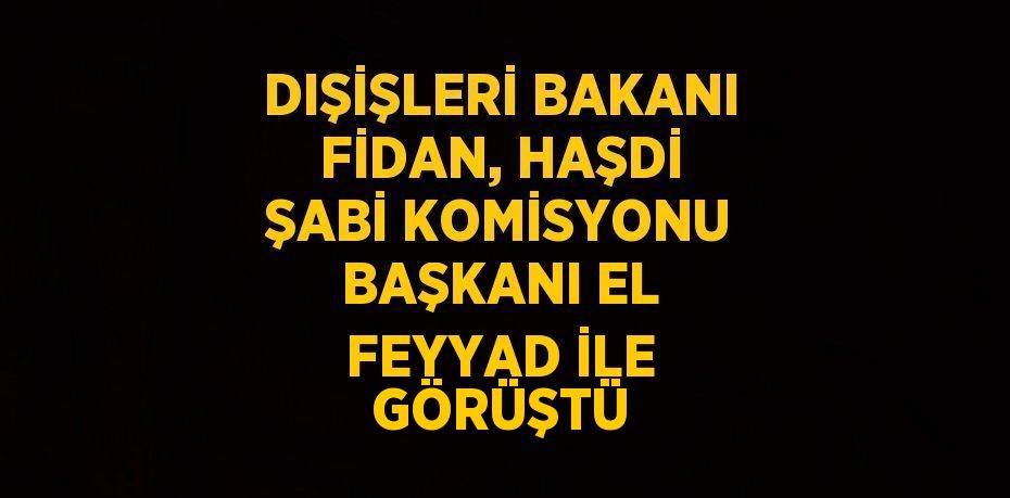 DIŞİŞLERİ BAKANI FİDAN, HAŞDİ ŞABİ KOMİSYONU BAŞKANI EL FEYYAD İLE GÖRÜŞTÜ