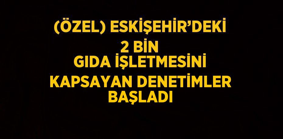 (ÖZEL) ESKİŞEHİR’DEKİ 2 BİN GIDA İŞLETMESİNİ KAPSAYAN DENETİMLER BAŞLADI