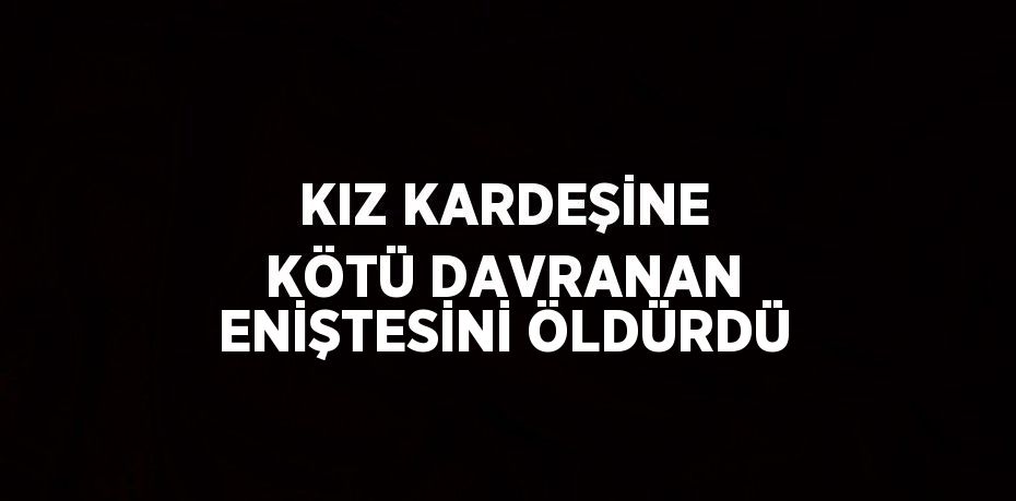 KIZ KARDEŞİNE KÖTÜ DAVRANAN ENİŞTESİNİ ÖLDÜRDÜ