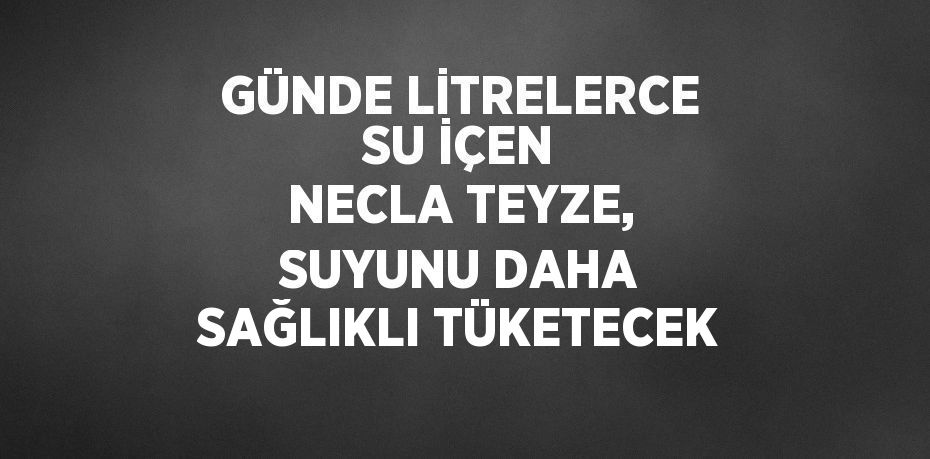 GÜNDE LİTRELERCE SU İÇEN NECLA TEYZE, SUYUNU DAHA SAĞLIKLI TÜKETECEK