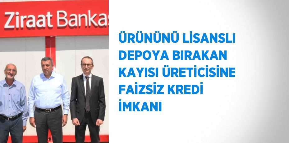 ÜRÜNÜNÜ LİSANSLI DEPOYA BIRAKAN KAYISI ÜRETİCİSİNE FAİZSİZ KREDİ İMKANI