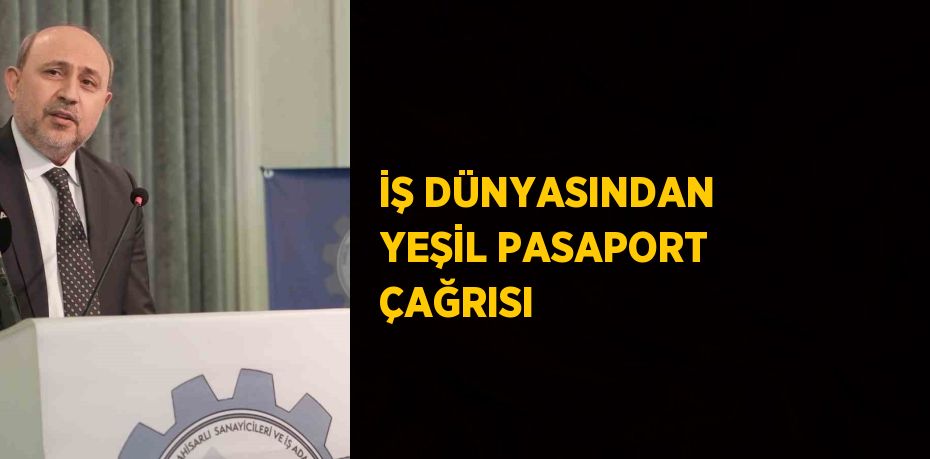 İŞ DÜNYASINDAN YEŞİL PASAPORT ÇAĞRISI