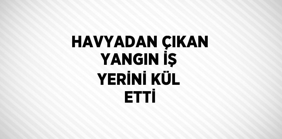 HAVYADAN ÇIKAN YANGIN İŞ YERİNİ KÜL ETTİ