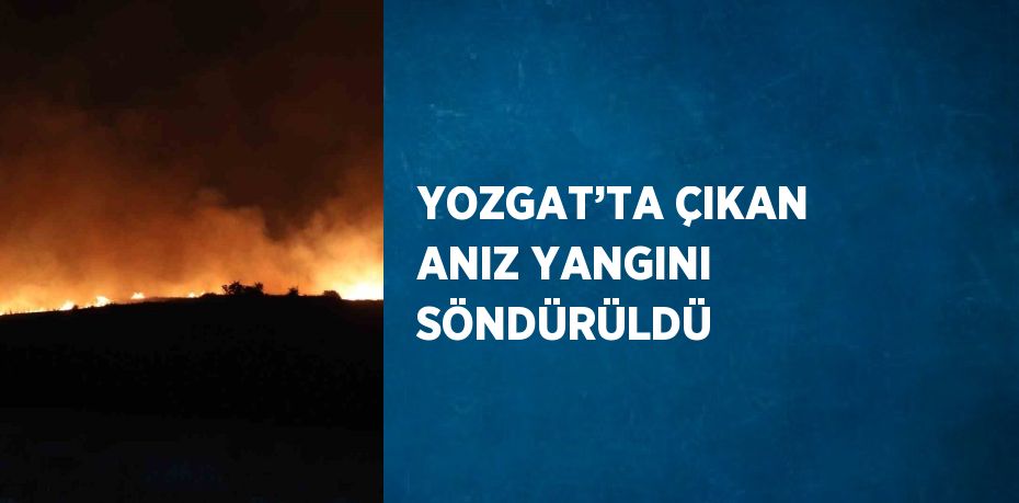 YOZGAT’TA ÇIKAN ANIZ YANGINI SÖNDÜRÜLDÜ