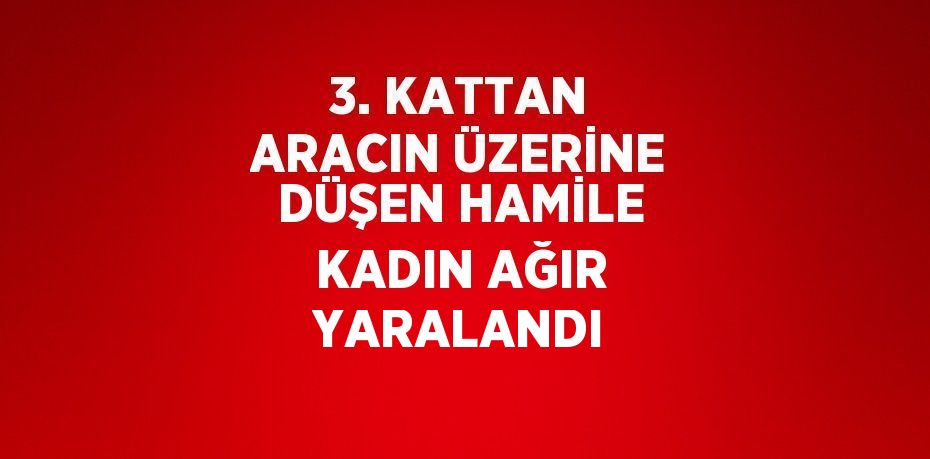 3. KATTAN ARACIN ÜZERİNE DÜŞEN HAMİLE KADIN AĞIR YARALANDI