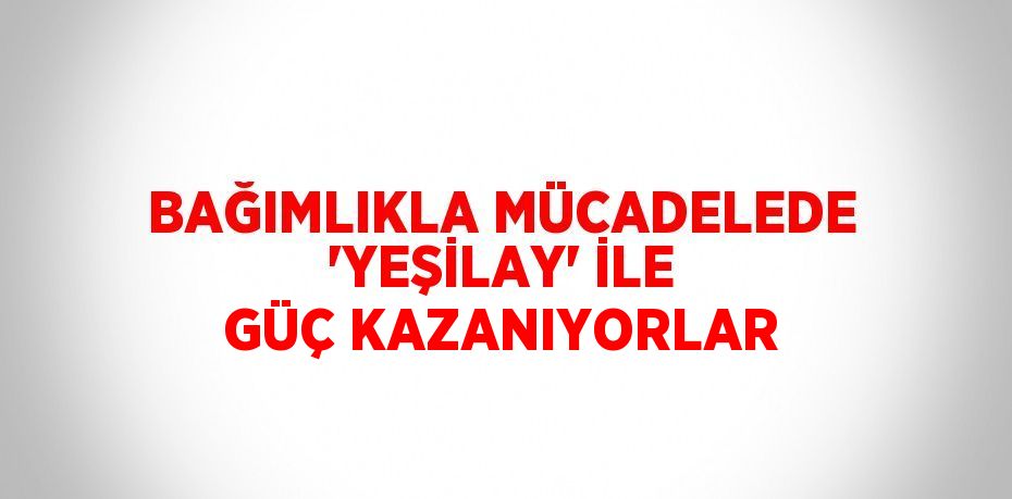 BAĞIMLIKLA MÜCADELEDE 'YEŞİLAY' İLE GÜÇ KAZANIYORLAR