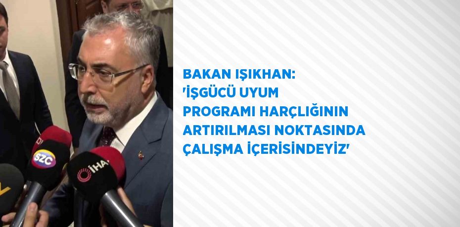 BAKAN IŞIKHAN: 'İŞGÜCÜ UYUM PROGRAMI HARÇLIĞININ ARTIRILMASI NOKTASINDA ÇALIŞMA İÇERİSİNDEYİZ'